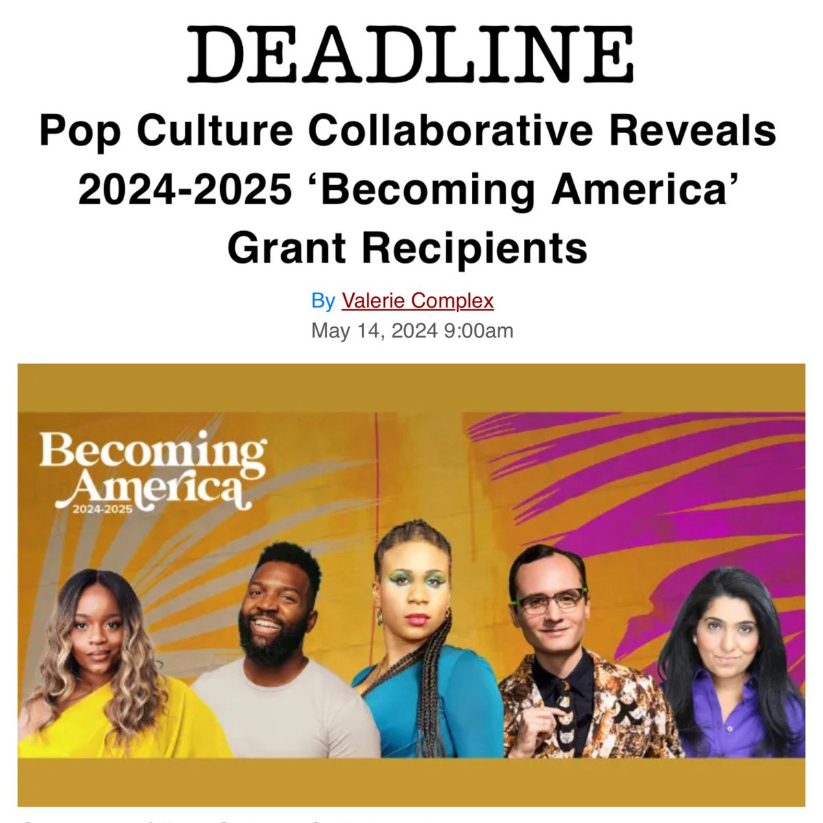 Let’s go!!! We are #BecomingAmerica grantees! @PopCollab is supporting my latest music project MAD DIFFERENT, an album and content series celebrating difference boldly, loudly and glamorously. Thrilled to join this network of creators and thought leaders! #MakeJusticePop