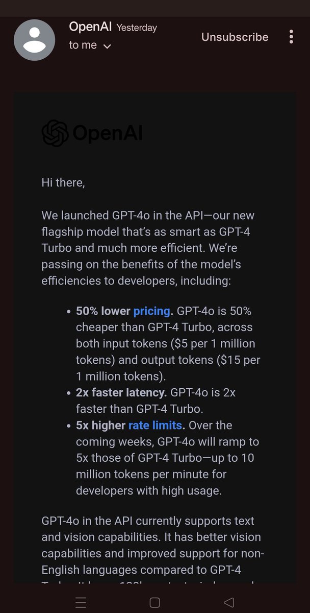 thefirehacker's tweet photo. GPT-4o API released 🎉
Even more powerful agents coming on bubblspace.

🦸Super week for AI Agents

#OpenAI #GoogleIO #agents #bubblspace https://t.co/xBKeqU1v6y