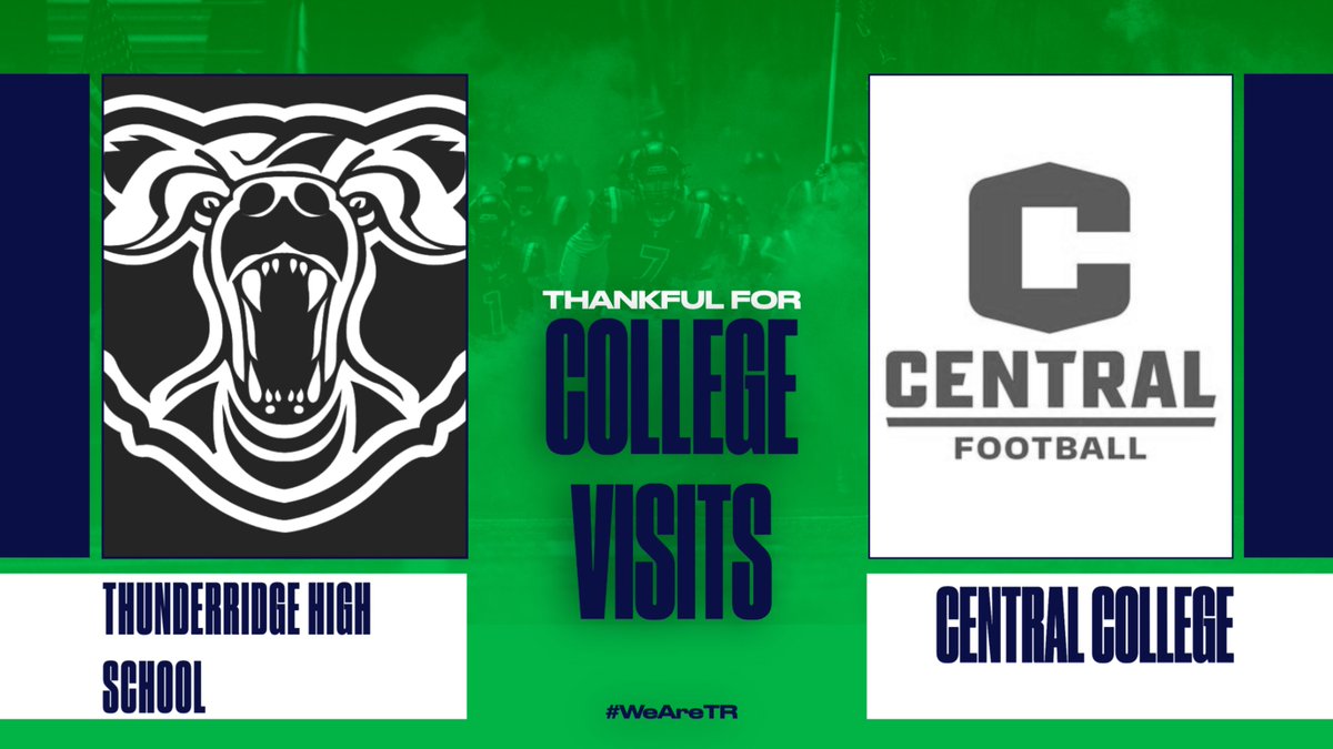 Another premier College Football program stopped by ThunderRidge to learn about our class of 2025! Thanks you Central College Dutch @CUI_Football and Coach Schminke @Tschmink10