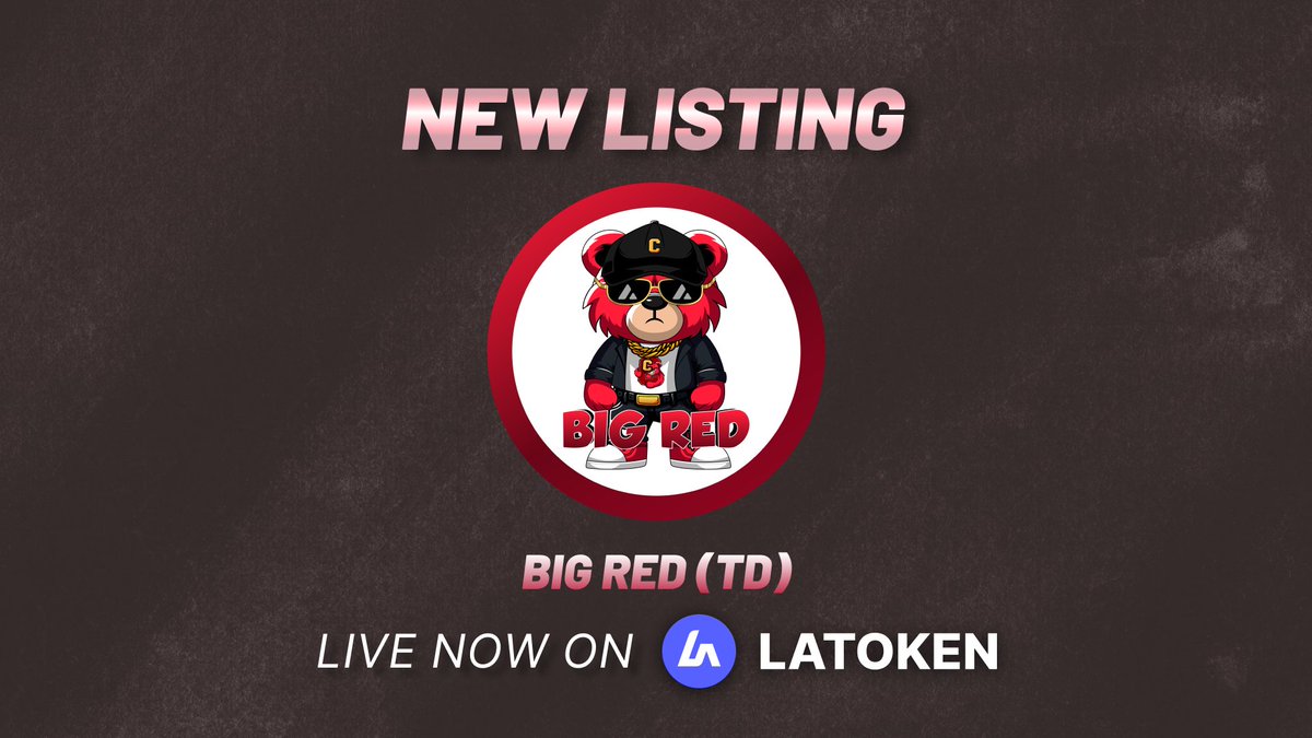 🏆 BIG RED (TD) has been listed on LATOKEN 🏆

Revolutionizing Avax: @BigRed_TD mission to empower crypto innovation and community engagement.

👉 LEARN MORE (go.latoken.com/dvi0)