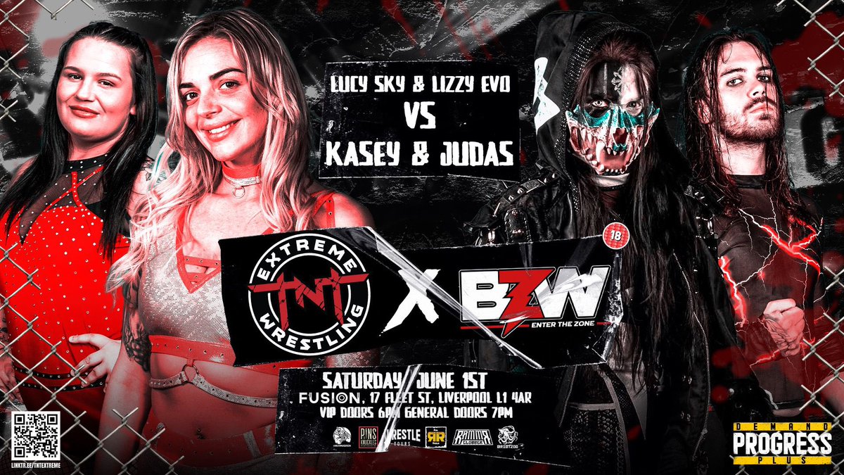 ❌ TNT X BANGER ZONE ❌ BREAKING: Scores will be settled as @LucySky_x and @lizzyevo97 join forces to take on @KaseyOwens5 and the debuting @JudasMate on June 2nd! 🎟️ TICKETS ON SALE NOW 🎟️ skiddle.com/whats-on/Liver…
