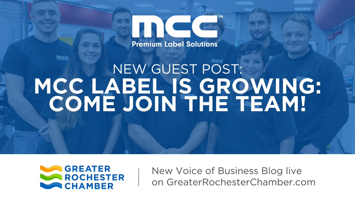 Are you ready to be a part of something BIG? MCC Label, the world's largest label company, has immediate openings for team members in West Henrietta! They shared more on our Voice of Business blog - read the full post to learn more: greaterrochesterchamber.com/2024/05/13/mcc…