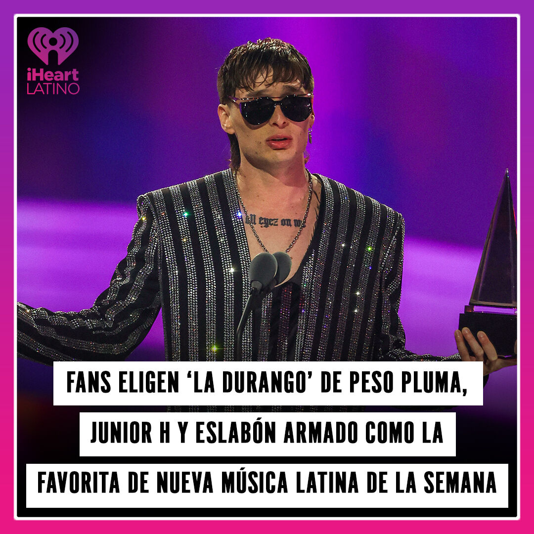 'La Durango', la flamante canción de Peso Pluma, Junior H y Eslabon Armado, ha arrasado en la encuesta de nueva música latina de esta semana, obteniendo casi el 70% de los votos 🎵🔥.
📸: Getty Images
#iHeartLATINO #iHeartRadio @iHeartRadio #LaDurango #MúsicaLatina #Billboard