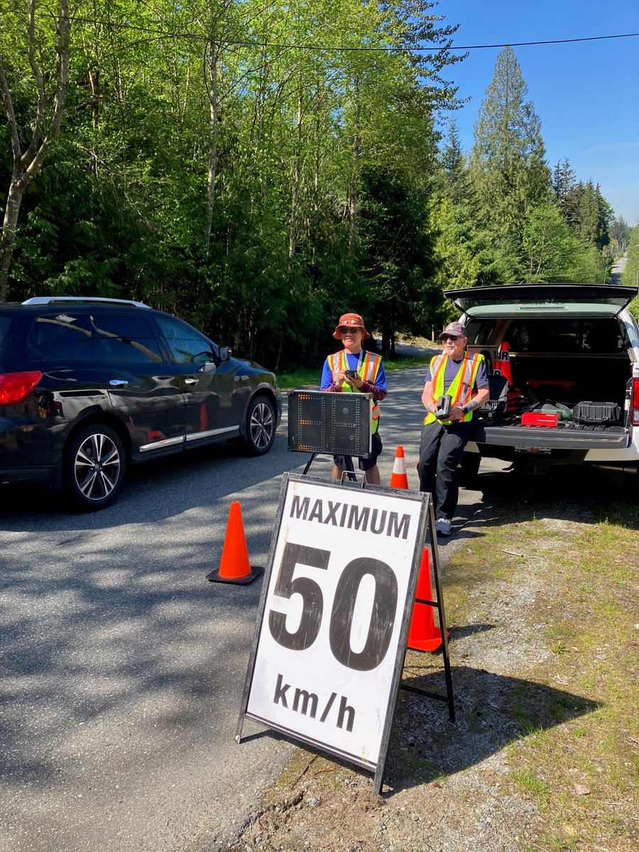 We are here with @RidgeRCMP Speed Watch Volunteers asking drivers to: 🚗Slow down 🚸 Be attentive to pedestrians/cyclists ☀️ Follow posted speed limits, even in ideal conditions and on rural roads. #NoNeedForSpeed. @ICBC Find out more: bit.ly/4bqft4L