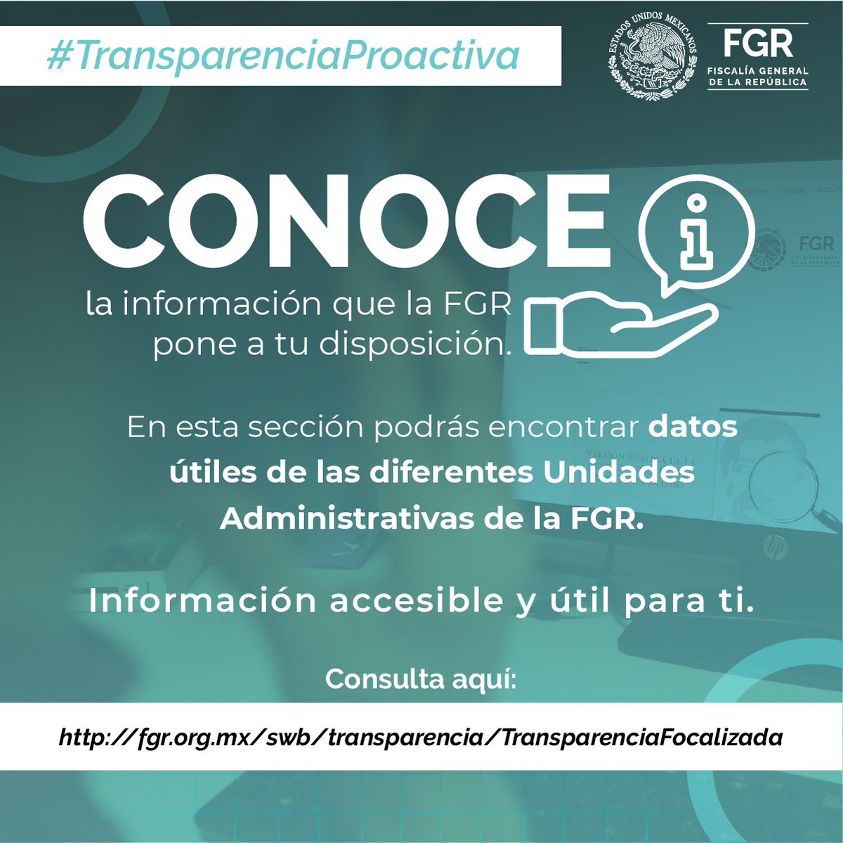 Con #TransparenciaProactiva de la #FGR, te damos a conocer información accesible, útil y de interés público. Visita fgr.org.mx/swb/transparen…