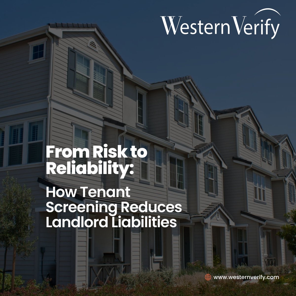 Discover how tenant screening reduces landlord liabilities and ensures reliable rental candidates! 

Learn more in our latest blog: westernverify.com/from-risk-to-r… 

#TenantScreening #LandlordLiabilities #RentalProperty #RiskManagement #PropertyManagement