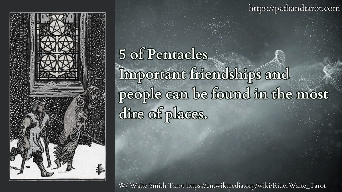 Important friendships and people can be found in the most dire of places. #cartomancy #dailytarot #tarotreader #tarotcards #pathandtarot #waitesmith