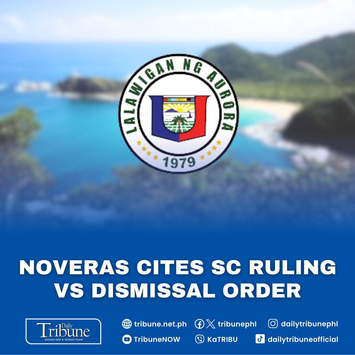 A Supreme Court ruling negates the arguments that the Ombudsman has used in its dismissal order against former Aurora province officials, Gerardo Noveras and Christian Noveras said Tuesday. Read more at: tribune.net.ph/2024/05/14/nov…