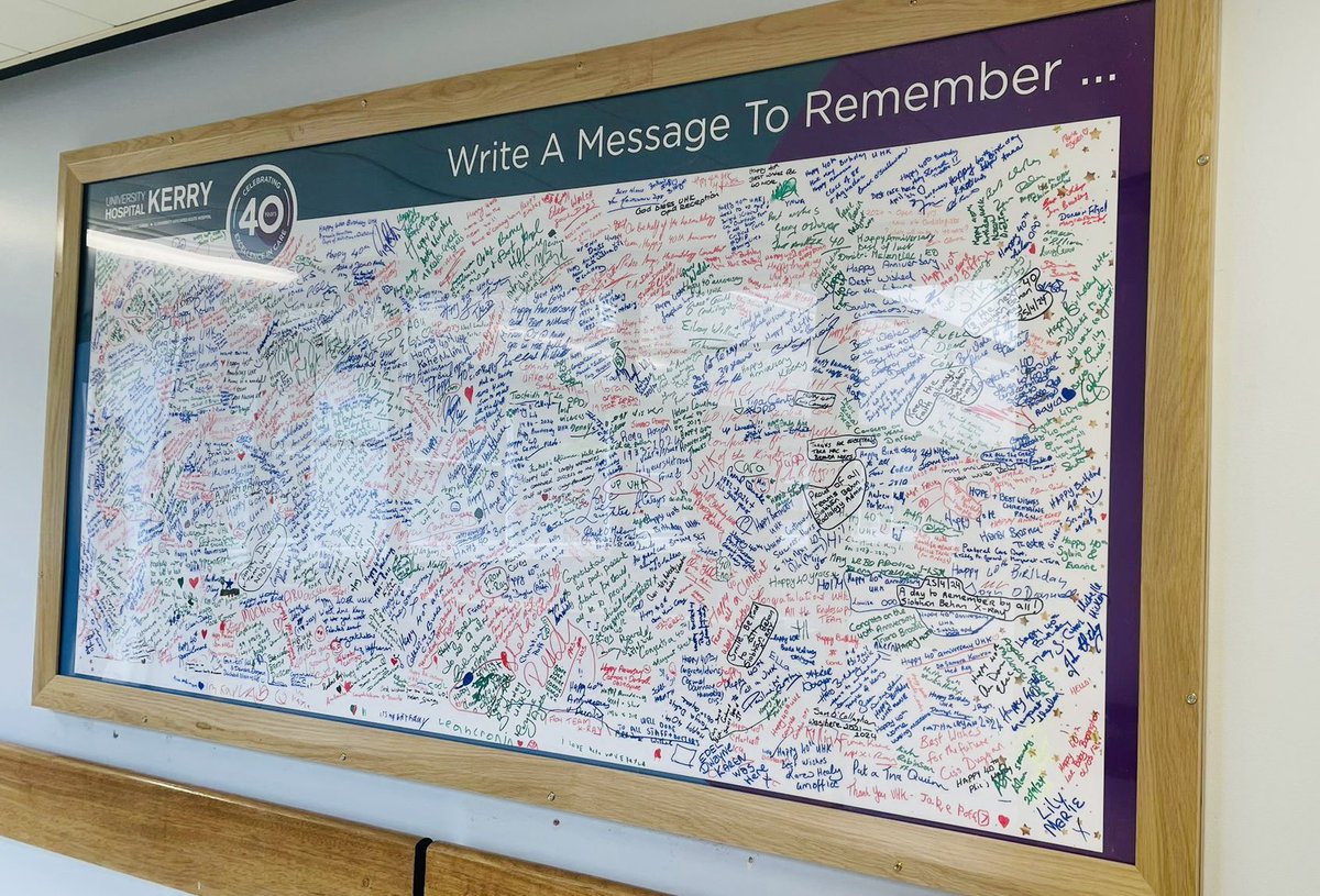Messages to remember…our version of a time-capsule. Wonderful messages from the team here in UHK written over our recent 40th anniversary. Beautifully framed by our own carpenter. 💚 #PeopleOfUHK