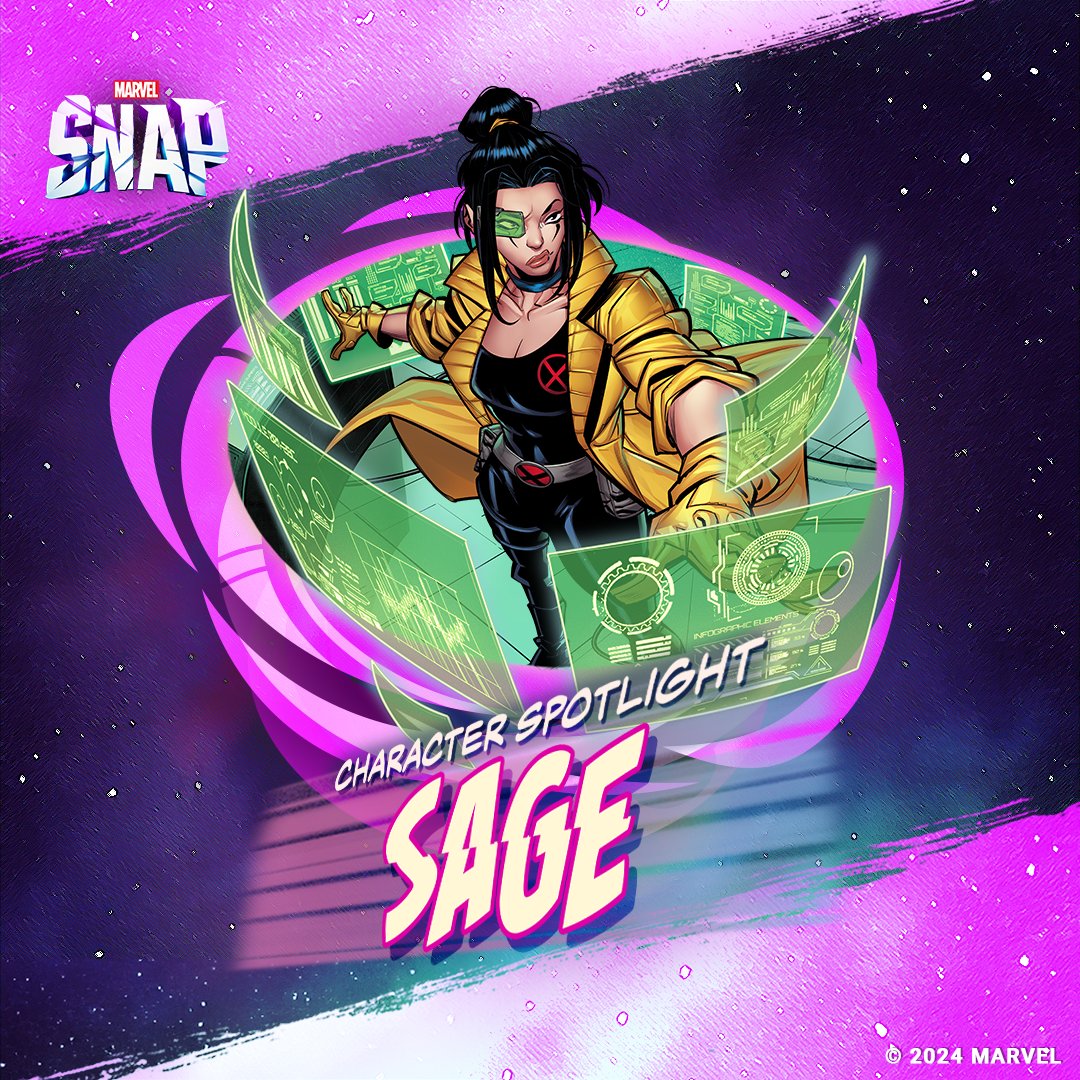 Say hello to Sage, a mutant with a mind like a supercomputer, giving her unlimited mental storage, superhuman multitasking abilities, and immediate and perfect recall!

🔵 Cost: 3
🔶 Power: 0
🔹 On Reveal: +2 Power for each different Power among all other cards here.