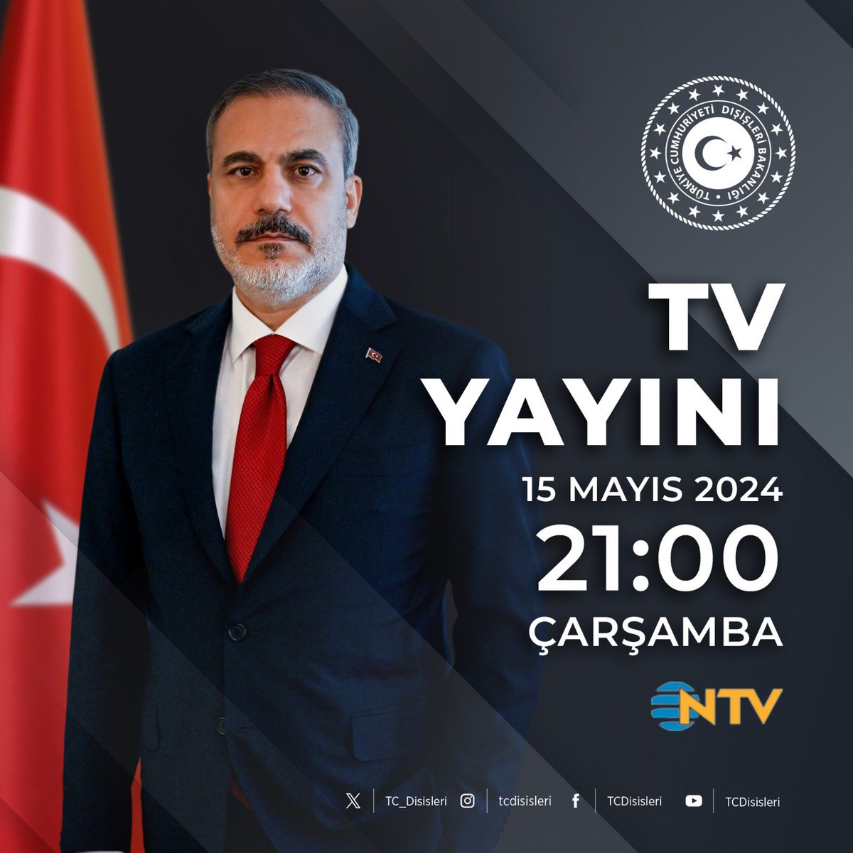 Bakanımız @HakanFidan, yarın 21:00'de NTV’de gündemi değerlendirecek.