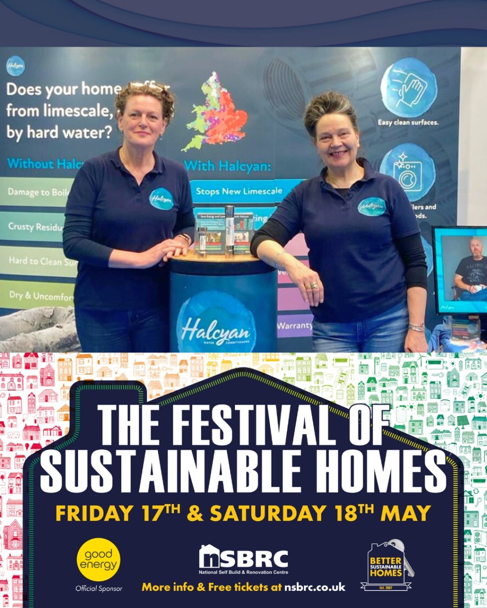 Join us at the Festival of Sustainable Homes at the @NSBRC this Friday & Saturday! 🌍🏠 

Don't miss out, get your free tickets now on the NSBRC website 🙌🏼

#HalcyanWater #TheInvisibleEnemy #SustainableLiving #NSBRC #Retrofit #Renovation #SelfBuild #Eco #NewHome #Limescale