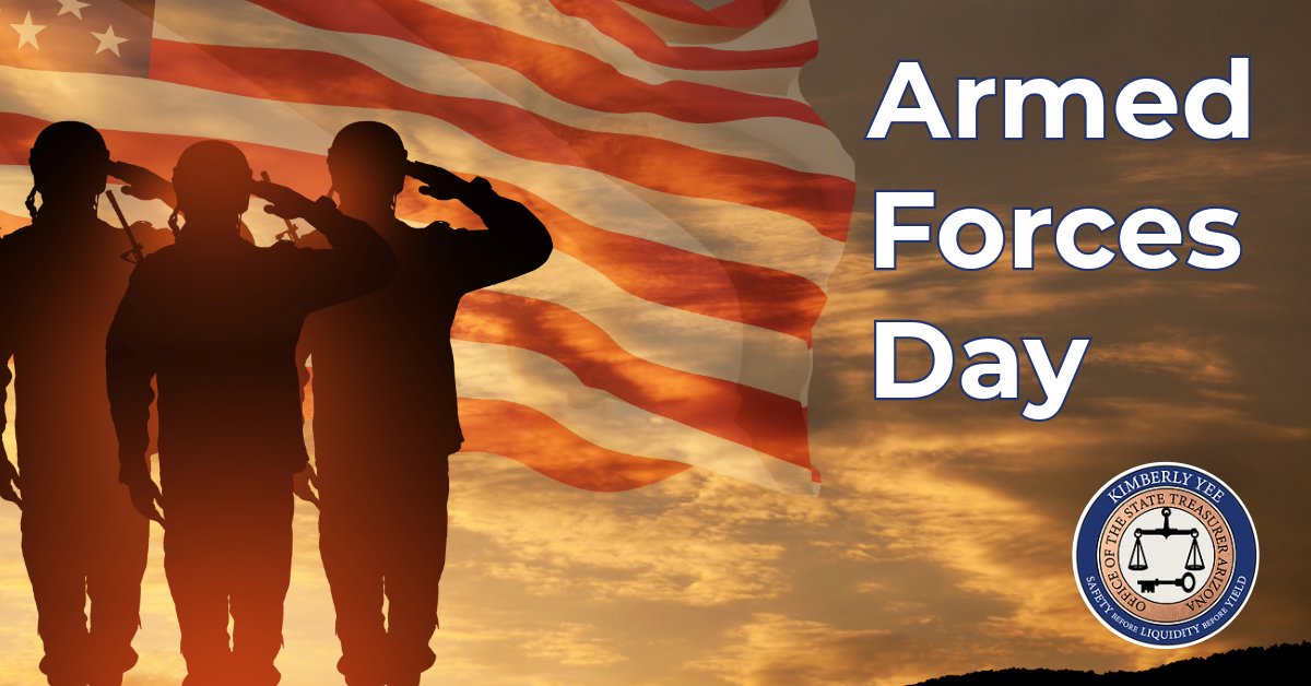 Today on #ArmedForcesDay, Arizona Treasurer Kimberly Yee thanks our veterans, active-duty and reserve service members and military families for their commitment to keeping our nation safe. We are grateful for your service today and everyday. 🇺🇸 | @AZTreasurerYee