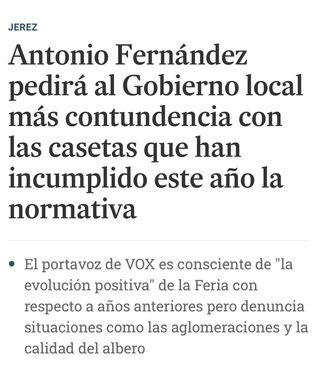 📰 El portavoz de #VOXJerez hace balance de la Feria del Caballo 2024 👉🏼 Lee la noticia completa en @diariodejerez: l1nq.com/6SaP0