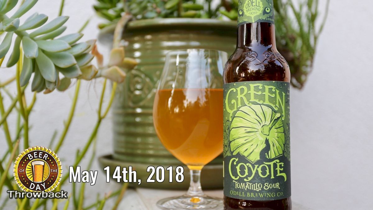 Beer of the Past for May 14th, 2018: Green Coyote Tomatillo Sour from Odell Brewing Company (botd.us/GRhMTB) in Fort Collins, CO. #lovebeer #beertography #beer #ilovebeer #beersnob #craftbeer #drinklocal #beergeek @OdellBrewing