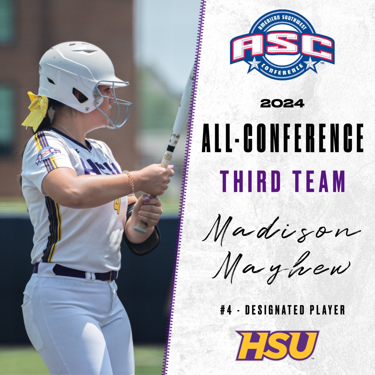 Congrats to Madison Mayhew for being named to ASC Third Team! 🤠