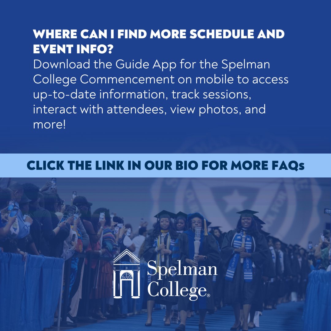 Attending commencement? Know before you go! Check out the senior FAQs for important info on tickets, attire, parking, and more: spelman.edu/commencement/s… #SpelmanGrad24