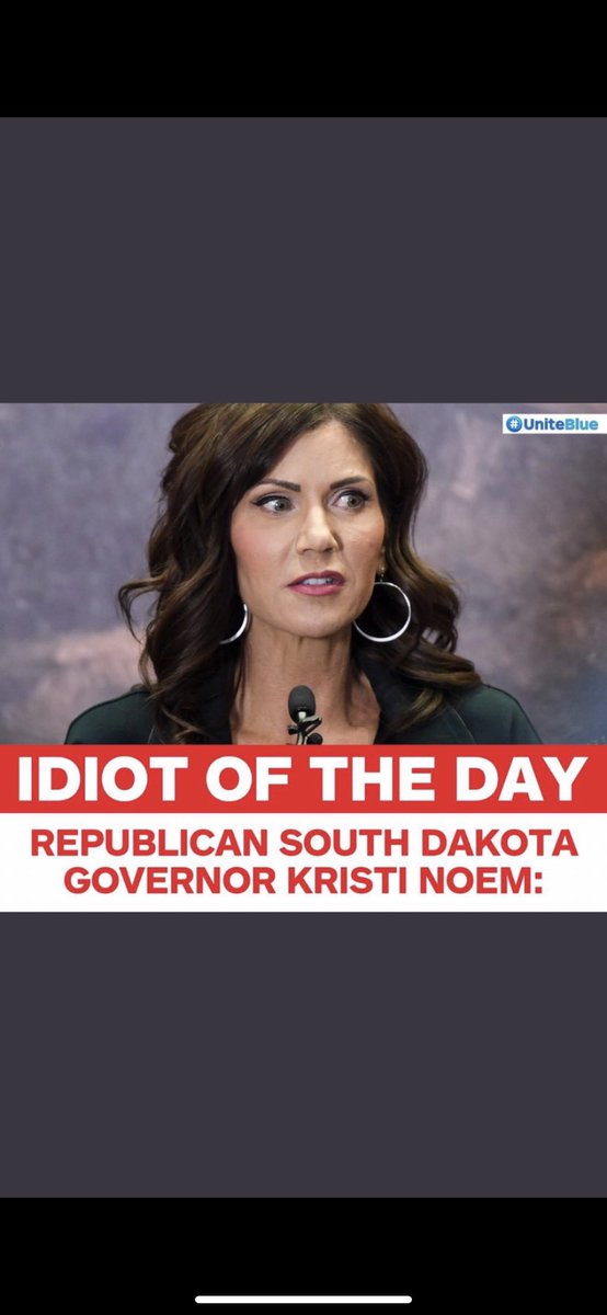 This is your daily reminder that Kristi Noem the part time governor of South Dakota is an idiot and #PuppyKiller. #KristiNoemIsAMonster #KristiNoemIsALiar #KristiNoemIsEvil #KristiNoemIsTrash
