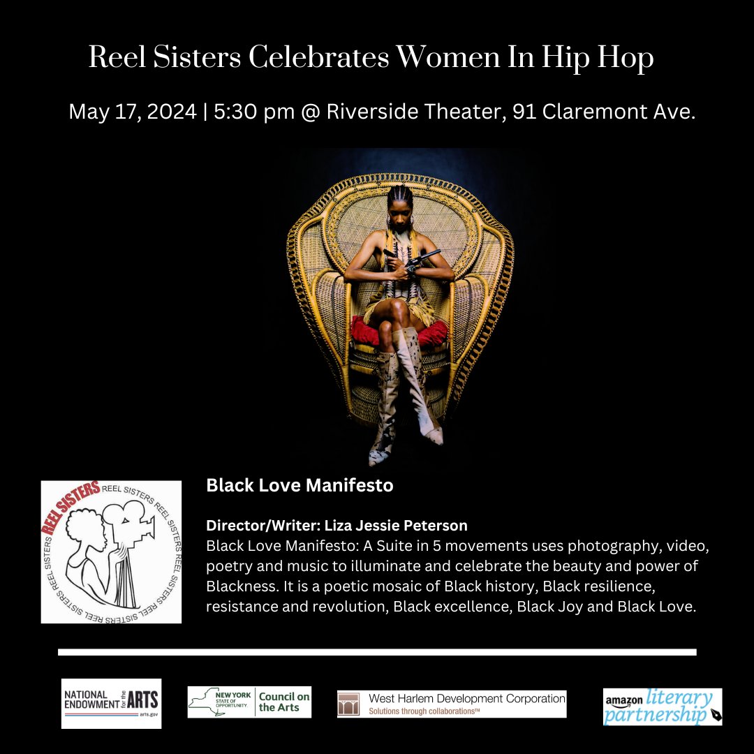 Liza Jessie Peterson celebrates the power of Black resilience, love & joy in her short film Black Love Manifesto! Thrilled to screen BLM & have Liza join our Women In Hip Hop panel on May 17! RSVP: ticketleap.events/tickets/africa…
@HipHopHoF @thhmuseum @WestHarlemDC