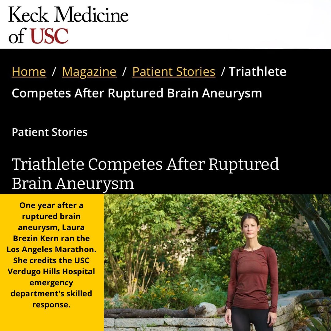 Read this amazing patient story who was treated USC VHH Emergency Department, transferred to the neurocritical care team @KeckMedicineUSC and ran a marathon a year later. keckmedicine.org/magazine/ruptu…