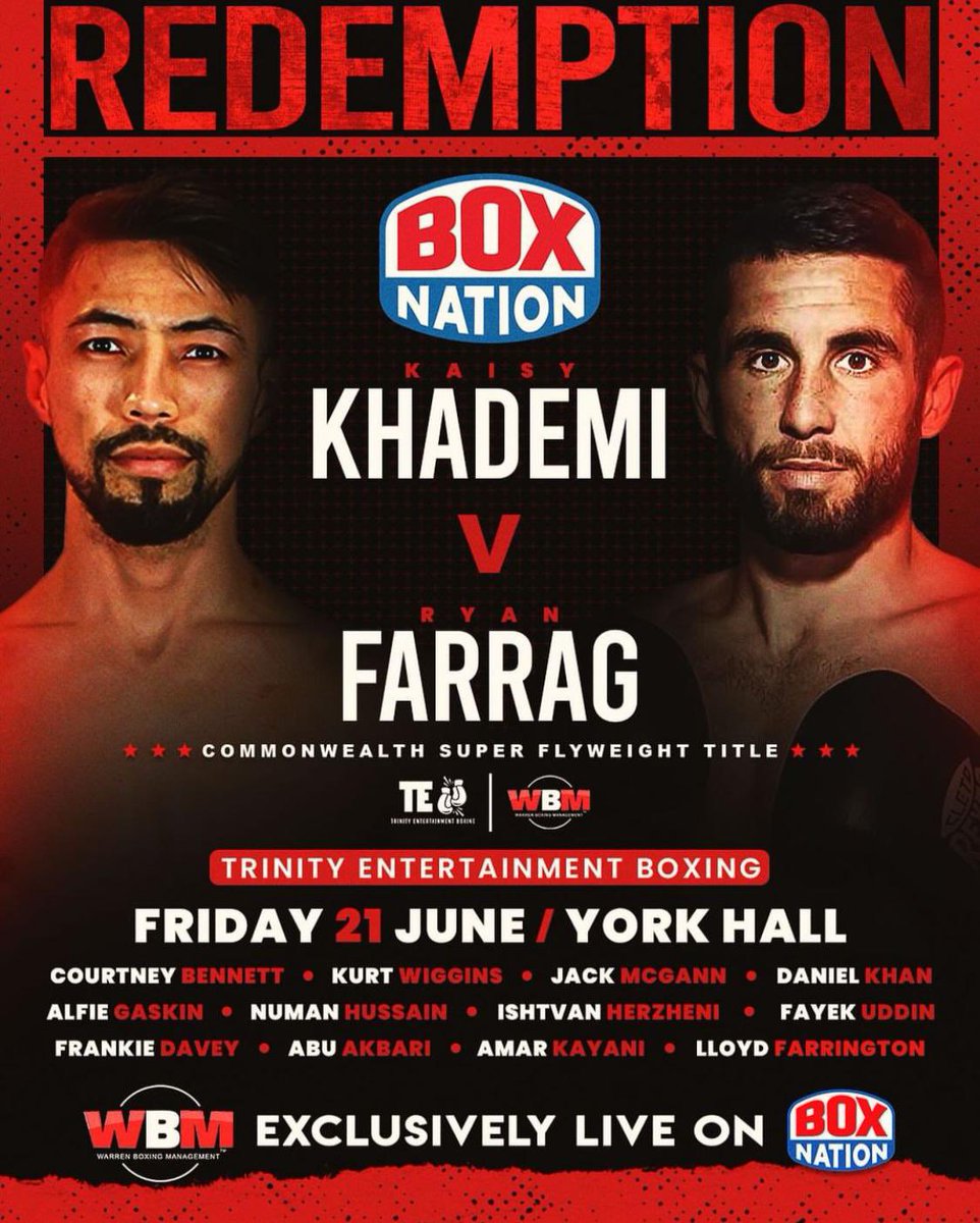 June 21st at York Hall in London Live on @BoxNation_TV