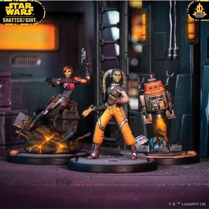 The Ghost crew are look fantastic for Star Wars Shatterpoint! 

@atomic_mass_transmissions 

#atomicmassgames #starwarsshatterpoint #starwars #starwarsrebels #tabletopgame #boardgame #miniaturegame #miniatures