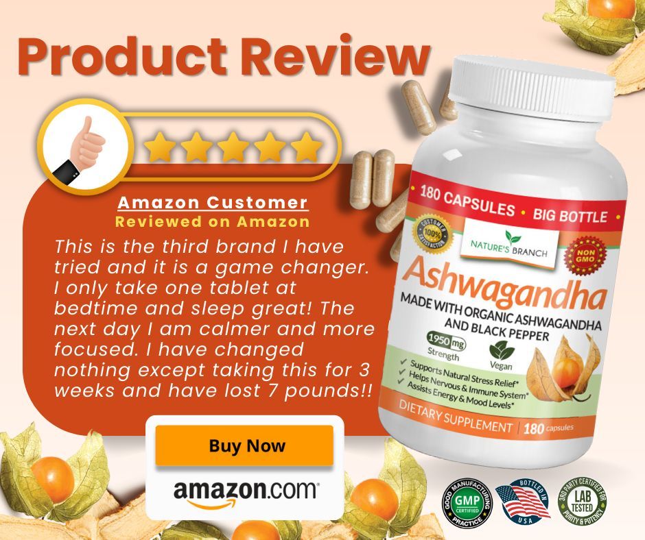 Thank you for sharing your amazing experience with our Ashwagandha! 🙏 We're thrilled to hear how it's helped you- better sleep, increased calmness, and focus 💪 

Wanna feel the difference? Get a bottle here too! ➡️ amzn.to/2Df9CBf  #Ashwagandha #CustomerReview #Wellness