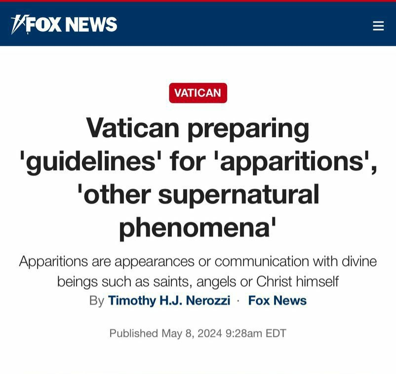 Vatican developing guidelines to verify appearances of 'CHRIST HIMSELF'???

Jesus warned us these deceptive days would come and to ignore all reports of 'sightings' of Him. 
 
Jesus' actual Second Coming to the Earth will be:
💫 AFTER THE GREATEST 7 YRS OF DISASTERS THE WORLD HAS…