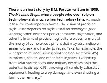 The @TechPolicyLab warned specifically that solar storms could disrupt agricultural tech. techpolicylab.uw.edu/news/ways-to-g… Exactly that happened this week. theverge.com/2024/5/12/2415… Food policy is tech policy.