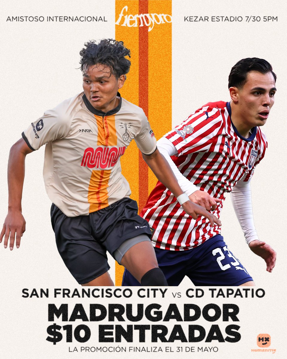 More fútbol in the City.

Discounted tickets end May 31st.

🎟️: events.humanitix.com/sf-city-fc-vs-…

#FIERROYORO ⚫️🟡 | <a href="/SFMTA_Muni/">SFMTA</a>
