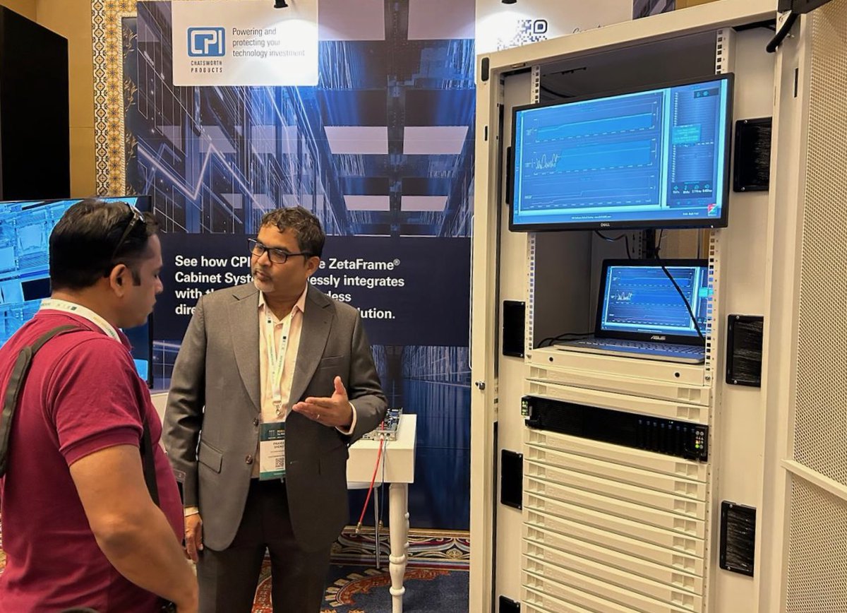 CPI_Products's tweet image. Thanks to everyone who visited our booth at Data Center Nation in Dubai!

We showcased the ZetaFrame® Cabinet System with ZutaCore’s waterless direct-to-chip liquid cooling for AI &amp;amp; HPC. Learn more: bit.ly/3QMhU9A 

#ZetaFrame #ZutaCore #LiquidCooling #DataCenterNation