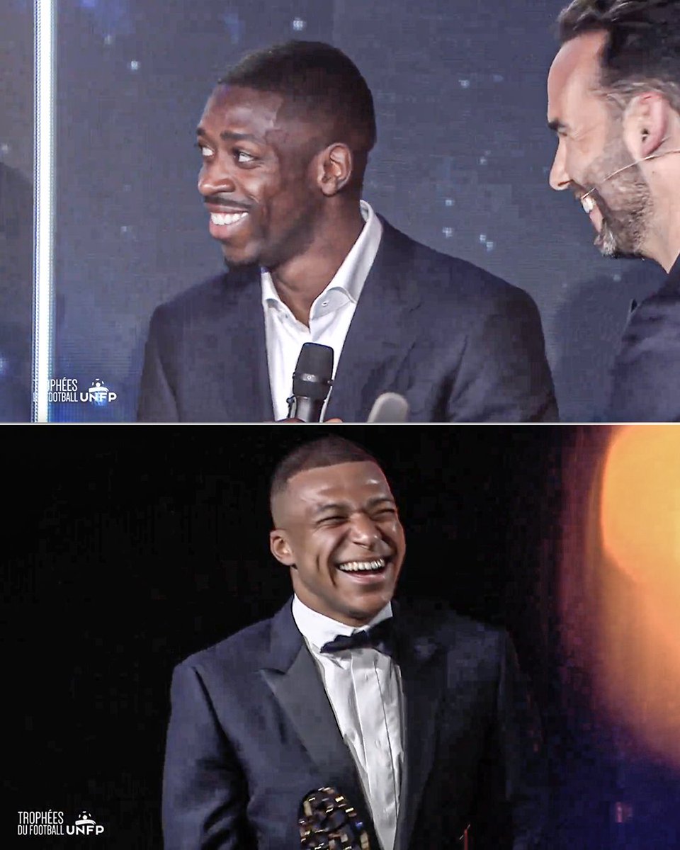 'To Saudi Arabia, like [Marcel] Desailly said' Ousmane Dembele when asked where Kylian Mbappé is going next after he won the Ligue 1 Player of the Year award 😂