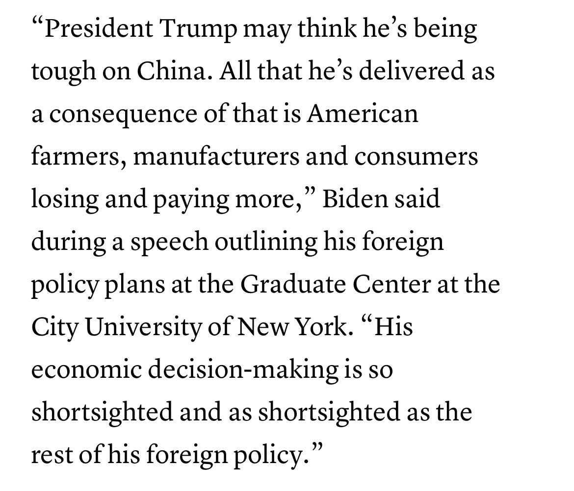 Here is what Biden said about those exact same Trump-imposed tariffs in 2019 cnbc.com/2019/07/11/joe…