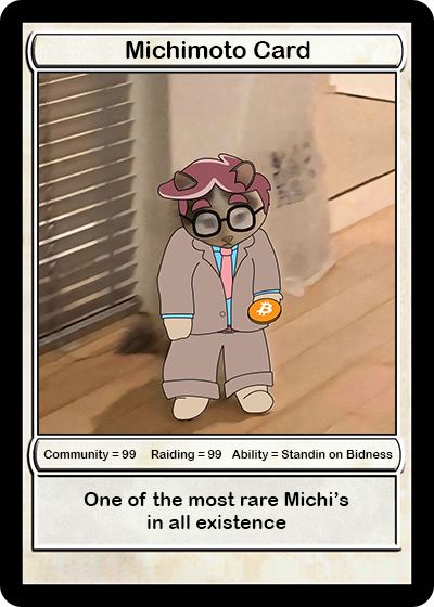 Gmichi ☕️

The Michimoto. 

One of the most rare Michi's in all existence.

$michi