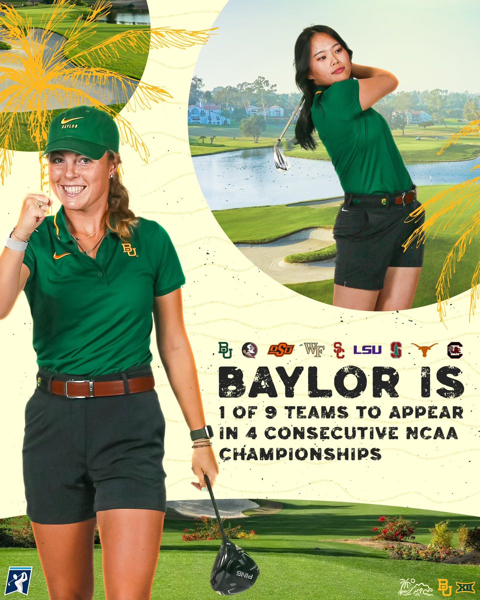 You know where to find us in May!

We’re 1️⃣ of 9️⃣ teams to make four-straight NCAA Championships!

#SicEm🐻⛳️🏌️‍♀️