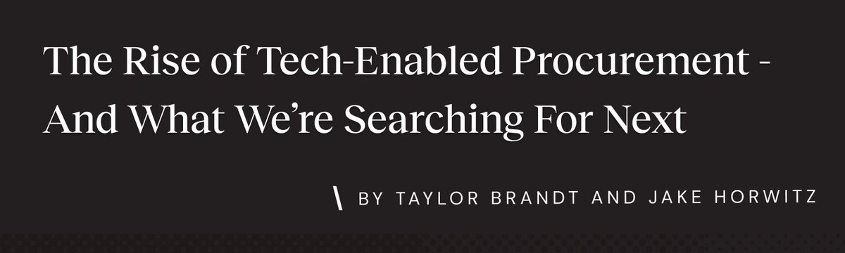 We're thrilled to back tech-enabled procurement businesses, like <a href="/nivoda/">Nivoda</a>—a thriving gemstone and diamond marketplace that just announced a Series B.

Headline investors Taylor Brandt and Jake Horwitz discuss what traits make tech-enabled procurement businesses succeed—and why the