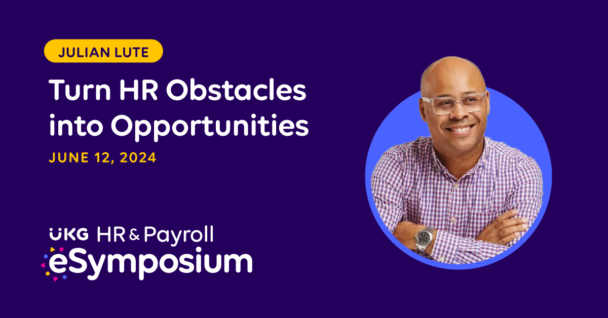 Join Julian Lute, Senior Manager at @GPTW_US®, for cutting-edge culture research showing how you can turn your biggest HR challenges into opportunities at the UKG HR & Payroll eSymposium on June 12th. Register at ukg.inc/4d0Hd1a. #WeAreUKG #UKGeSymposium