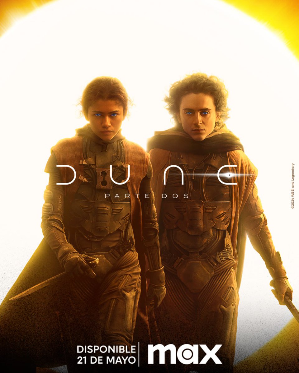 #Dune Parte 2 disponible en HBO Max a partir del 21 de Mayo. Y en formato físico a partir del 29 en España. #DunePartTwo #DuneMovie