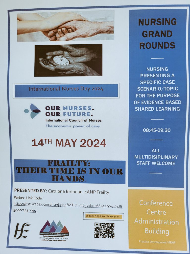 Excellent presentation at nursing grand rounds to kick off celebrations for International Day of the Nurse @MRHP 2024. Thank you Catriona Brennan cANP Frailty  @LindyCat11