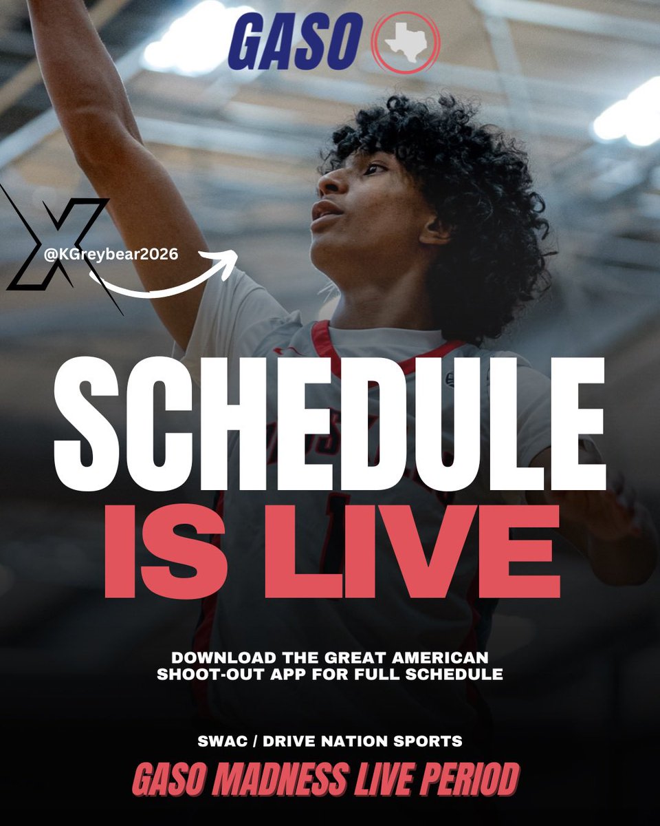 It’s Time For MADNESS! 🤯 #GASO MADNESS LIVE schedule has dropped🔥 MAY 10-12 at @SwacAthletic & Drive Nation are the gyms to be at this weekend! ⭐️ Download the Great American Shoot-Out App now to see how the brackets shape up 📱
