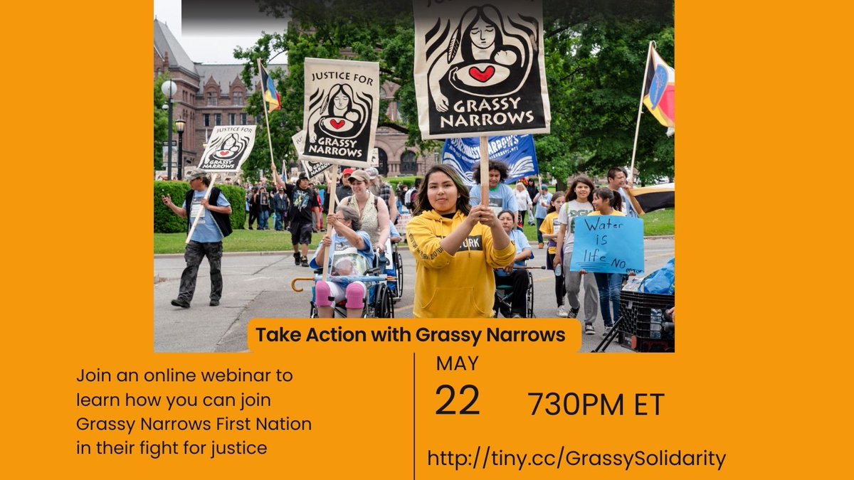 Join us May 22nd at 7:30pm ET to learn how to take action in support of Grassy Narrows' demands for justice. tiny.cc/GrassySolidari… #GrassyNarrows #FreeGrassy