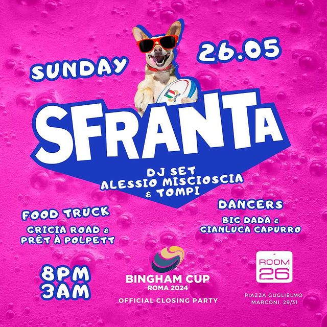 We will celebrate Bingham Cup epic days in an epic way, as only we know how to do.

#BinghamCup2024 #RomeRugby #JoinTheGame #inclusiverugby #joinusbinghamcup #binghamcupiscoming #roma