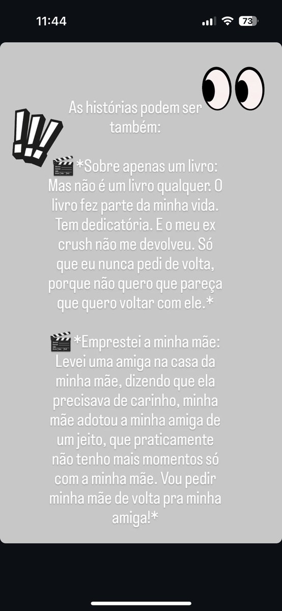 amores, uma amiga tá fazendo um quadro pra TV em que ela precisa de histórias de pessoas que tenham emprestado algo pra alguém e esse alguém nunca devolveu. a ideia é recuperar essa coisa. tem alguns exemplos nas imagens minha dm tá aberta, manda mensagem que eu passo pra ela