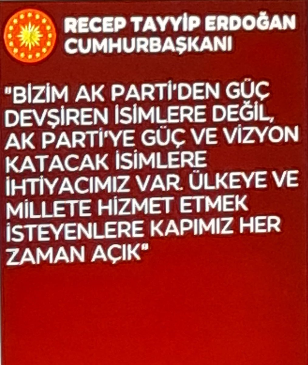 Ak Parti’mize güç devşirmek için yanaşanların, Reis’imiz adını kendi siyasi ihtirasları ve iktidarları için millete karşı bir sopa olarak kullananların, kendilerini padişah gibi görenlerin gayrı bu partide işi yoktur. Yeni bir AK Parti milletin adamlarıyla çok daha güçlü olacak.