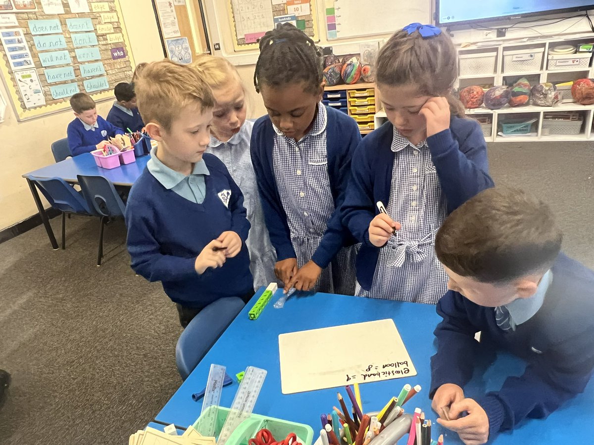 StJosephsCP's tweet image. Year 2E worked really well in groups to investigate the stretchiness of different materials. The children each took on different roles, such as the recorder, the leader, the holder etc.. 
#science #sc1