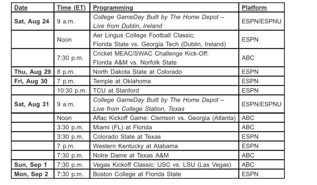 Schedule Updates for Week 0 + Week 1 👀