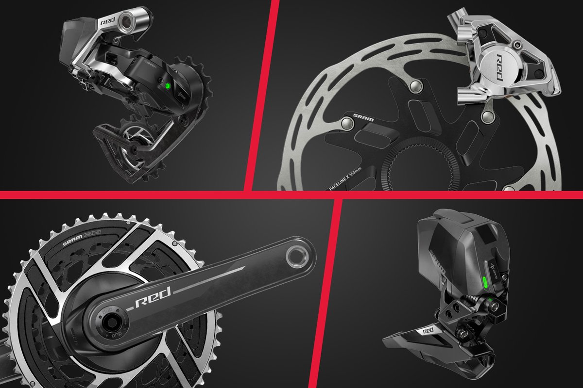 Check out the new Red AXS groupset –  the lightest electronic setup ever, according to @SRAMroad, with light-action braking and ‘Bonus Buttons’ on the side of the hoods. There's a new @hammerheadrides Karoo computer and more from @ZippSpeed too road.cc/308357 #cycling