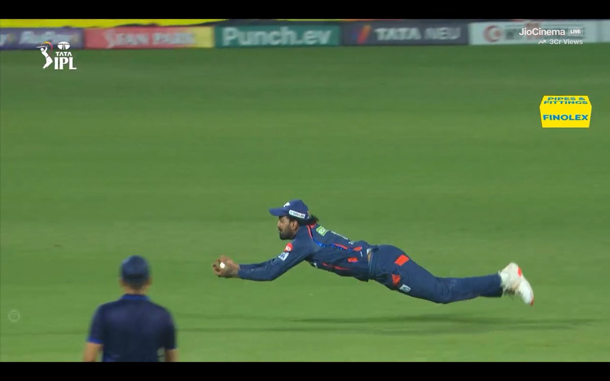 A very good catch by Captain KL Rahul. 💥