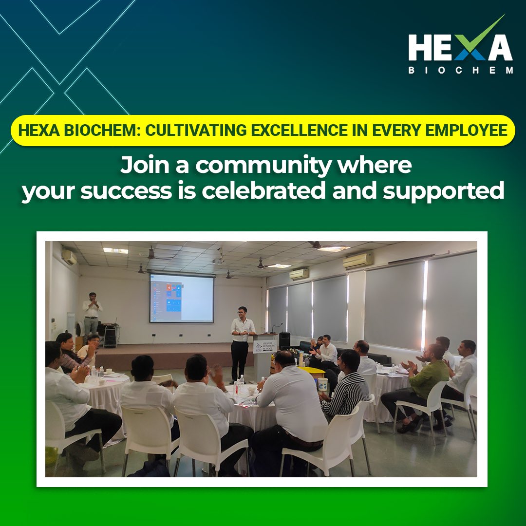 At Hexa Biochem, we're not just about the workplace; we're about fostering excellence in every individual. Our dedication to employee success is rock-solid. #hexabiochem #hexadata #hexafamily #hexabio #company #excellence #biochem #hexasolution #hexadata #hexa
