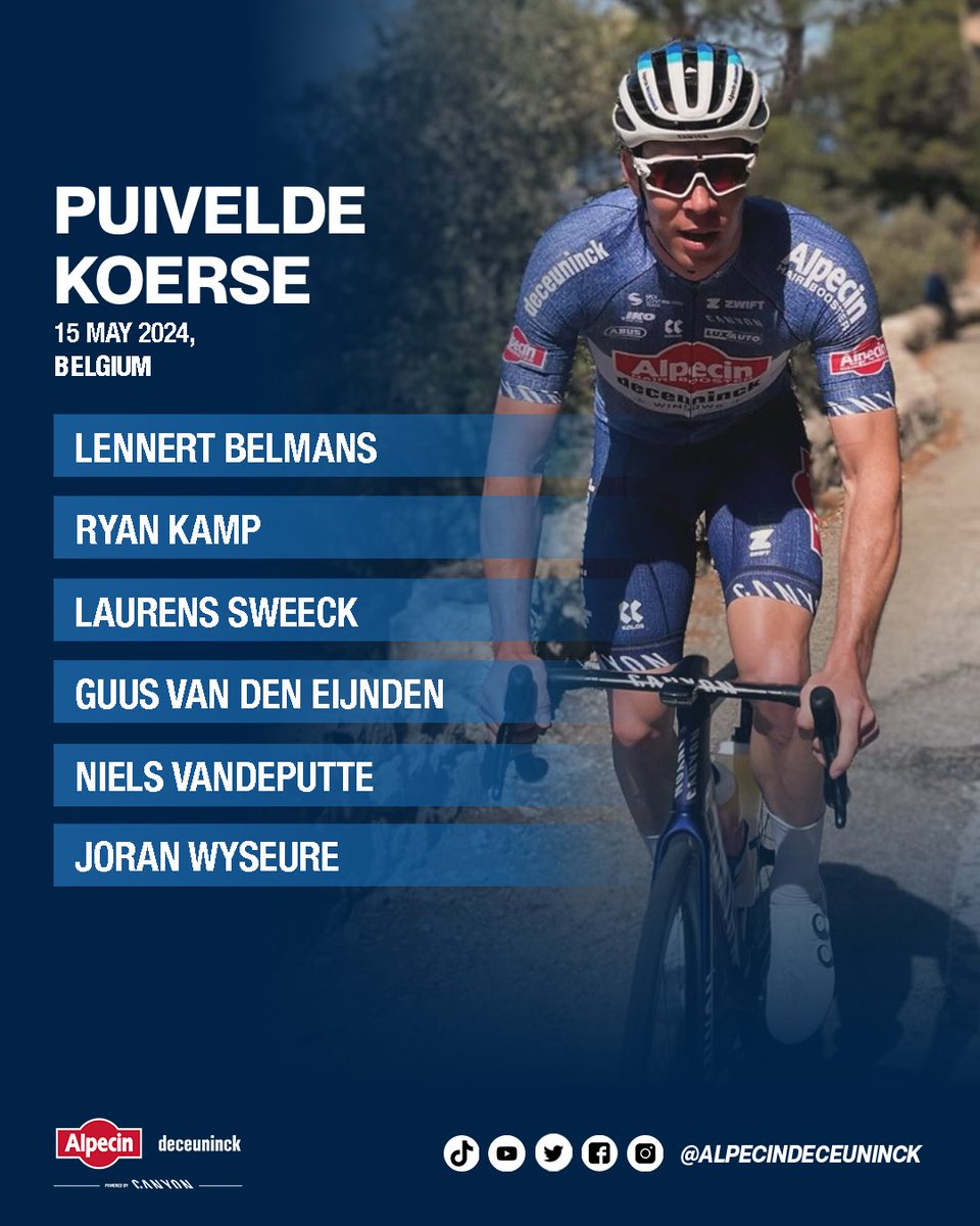 Tomorrow we ride #puiveldekoerse, where we will be at the start with a quasi full cyclocross squad. Good luck, guys! #alpecindeceuninck